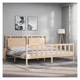 vidaXL Massivholzbett 180 x 200 cm Beige
