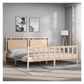 vidaXL Massivholzbett 180 x 200 cm Beige