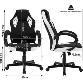Woltu Gaming Stuhl Mesh-Gewebe Schwarz