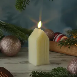 MARELIDA LED-Kerze Haus H 15 cm weiß