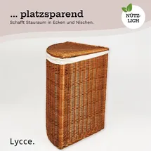 lycce Eckwäschetruhe - 75 L oder 125 L - aus Weide Eckkorb mit Deckel