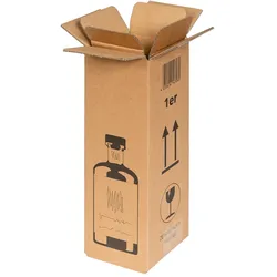 BB-Verpackungen 5 x GIN-Flaschenversandkarton für 1 Flasche Gin (95 x 95 x 293 mm) für Transport und Versand