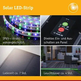 Paulmann LED Stripe Solar 5m RGB dimmbar inkl. Fernbedienung schwarz