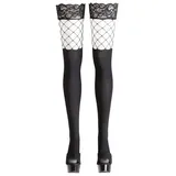 Cottelli LEGWEAR Halterlose Strümpfe im 2-in-1-Look, schwarz, M/L