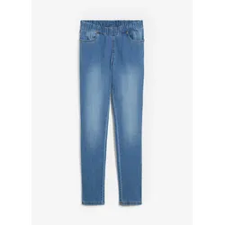 bonprix Komfort-Stretch-Treggings, blau, 42, mit Baumwolle