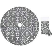 vidaXL Weihnachtsbaumdecke 150 cm Grau