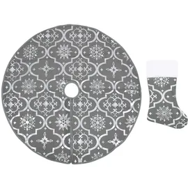 vidaXL Weihnachtsbaumdecke 150 cm Grau
