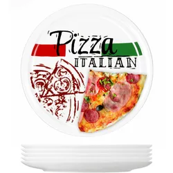 6er Set Pizzateller Pizza Italian 30,5cm