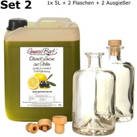 Olivenöl Limone Zitrone aus Italien 5L + 2 Flaschen & Ausgießer extra vergine