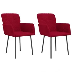 Esszimmerstühle 2 Stk. Samt V3 | vidaXL : Farbe - Weinrot