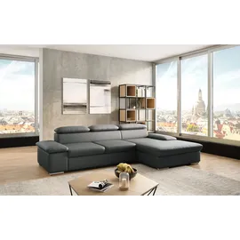 sit&more Ecksofa SIT & MORE "Valantine L-Form, B: 286 cm", grau (anthrazit), B:286cm H:73cm T:174cm, NaturLEDER;Spannstoff, Sofas, Ecksofa, mit Arm- & Kopfteilverstellung, optional mit Bettfunktion