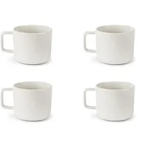 Excelsa Set mit 4 weißen Teetassen, Keramik, Steingut, Fassungsvermögen 210 ml.