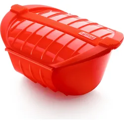 Deep Steam Mikrowellengeschirr mit Einlegeboden 26 cm rot