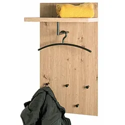 HAKU Möbel Wandgarderobe 54439 eiche Holz 5 Haken 48,0 x 90,0 cm