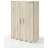 Stella Trading OFFICE LINE Aktenschrank in Eiche Sonoma Optik - Halbhoher Büroschrank mit 2 Türen - Modernes Büromöbel Komplettset - 78 x 114 x 35 cm (B/H/T)