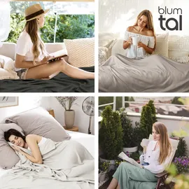 Blumtal Kühldecke 150x200 cm - Bambus Sommerdecke für Sofa & Bett, atmungsaktiv & kühlend – Grün, ideal als Reisedecke- Grün - Grün
