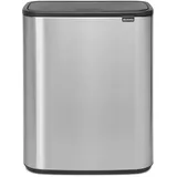 Brabantia Bo Touch Bin 60 Liter Inneneimer fingerabdruckfest), Abfall- / Recyclingeimer für die Küche mit herausnehmbaren Fächern und gratis Müllbeutel