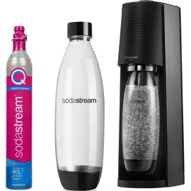 Sodastream Terra black + 2 PET-Flaschen 1 l + Zylinder
