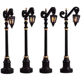 Lemax Colonial Street Lamp Set/4 beleuchtet schwarz/weiß