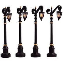 Lemax Colonial Street Lamp Set/4 beleuchtet schwarz/weiß