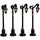 Lemax Colonial Street Lamp Set/4 beleuchtet schwarz/weiß