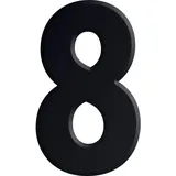 Kirsten Ziffer selbstklebend, Type 8, Höhe 30 mm, Aluminium schwarz eloxiert