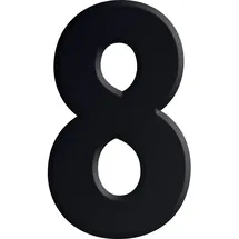 Kirsten Ziffer selbstklebend, Type 8, Höhe 30 mm, Aluminium schwarz eloxiert