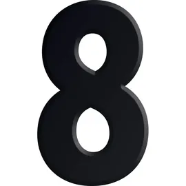 Kirsten Ziffer selbstklebend, Type 8, Höhe 30 mm, Aluminium schwarz eloxiert