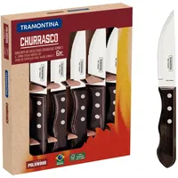 Tramontina Jumbo Steakmesser Set 6-teilig, Edelstahl, Holzgriff FSC