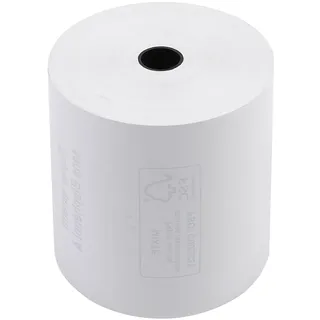 Exacompta 43817E 10er Pack Thermopapierrollen 1-lagig Breite: 80mm, Länge: 76m, Durchmesser Kern: 12mm 55g/m2 rückseitig bedruckt für Kassen Kassenrolle