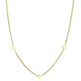 ELLI PREMIUM Kette mit Anhänger Plättchen Kreis Rund Coin Boho 375 Gelbgold goldfarben