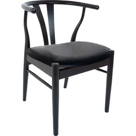 Hammel Furniture Holzstuhl Findahl by Hammel Mette Leder schwarz 2er Set