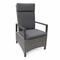 Sessel Brisbane Gartenstuhl Wicker verstellbar Polyrattan Stahl