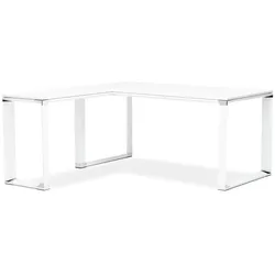 Kadima Design Winkelschreibtisch 170x160cm | L-Form platzsparend ergonomisch modern | Melaminholz | weißer Computertisch