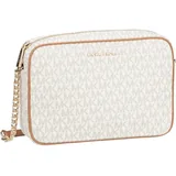Michael Kors Umhängetasche Jet Set Large EW Crossbody Lux MK Signature Vanilla Weiss Damen