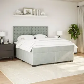 vidaXL Boxspringbett 180 x 200 cm Hellgrau