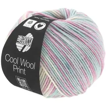 Lana Grossa Häkelwolle Cool Wool Print Silber/Mint 50 g