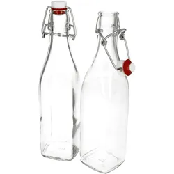 2er Set Glasflaschen Serie Swing mit Bügelverschluss 0,50 Liter