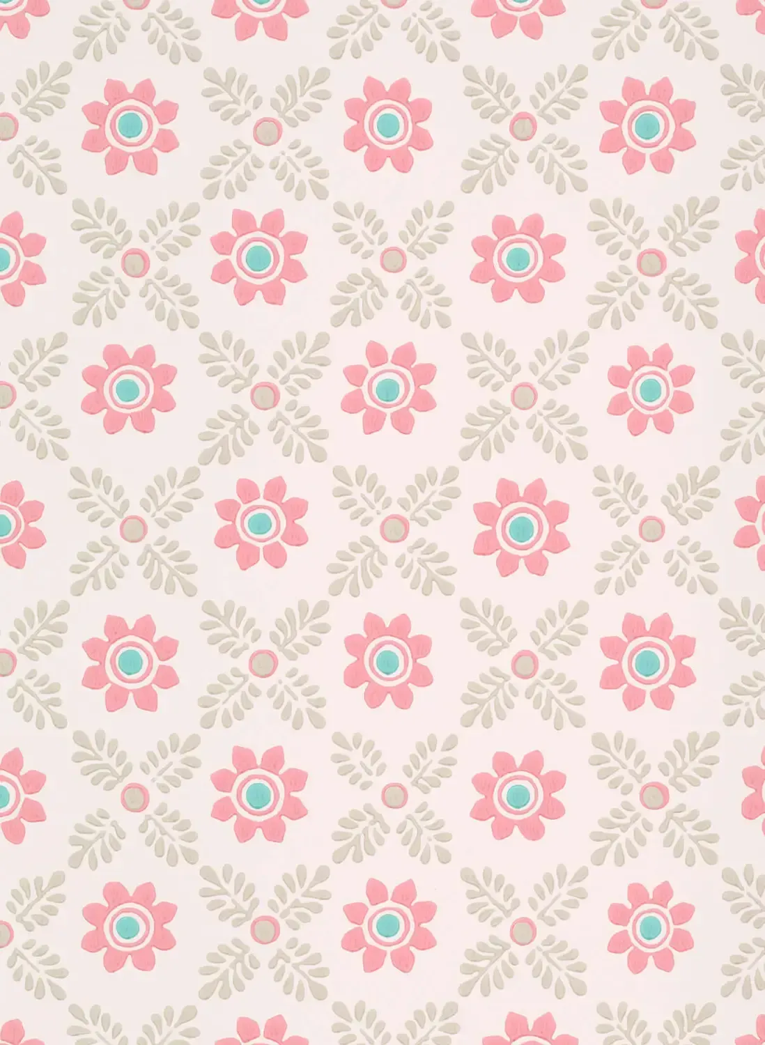 Little Greene Tapete Ditsy Block - Carmine