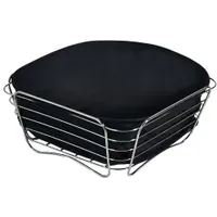 KESPER Brot- und Obstkorb Edelstahl, 26 x 26 x 11 cm 90882 , Farbe: Schwarz,