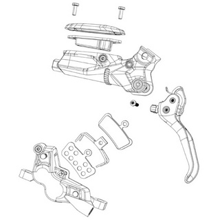 Sram Unisex – Erwachsene Caliper Scheibenbremssattel, Silber, 4-Kolben