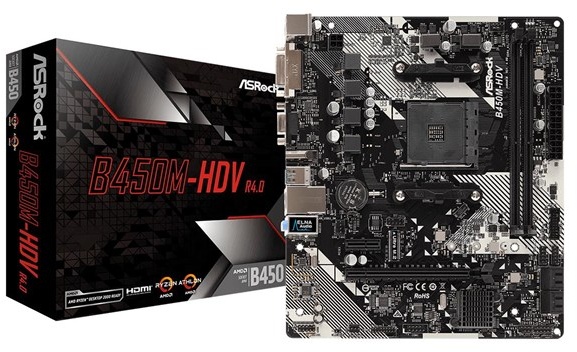 B450M-HDV R4.0 Mainboard - AMD B450 - AMD AM4 socket - DDR4 RAM - Micro-ATX