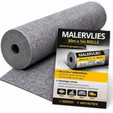 Abdeckvlies Malervlies 50m x 1m 180g/m2 – Rutschfestes Schutzvlies für Boden, Möbel & Umzug – Reißfestes Allzweckvlies für Renovierung & M...