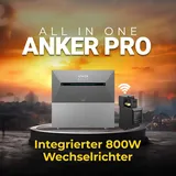 Anker SOLIX Solarbank 2 E1600 PRO 1,6 kWh mit integriertem Wechselrichter PV Solarspeicher für Balkonkraftwerk inkl. Smart Meter & Erweiterungsbat...