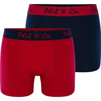 Phil & Co. Berlin Retroshorts navy/red M 2er Pack