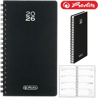 Herlitz Spiralkalender Folie 2026 = Schwarz