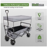 TRUTZHOLM Bollerwagen Bollerwagen faltbar mit Sonnendach in grau mit Vollgummi-Breitreifen grau