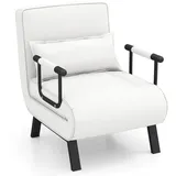 Costway Schlafcouch Baumwolle 2-Sitzer Weiß