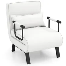 Costway Schlafcouch Baumwolle 2-Sitzer Weiß