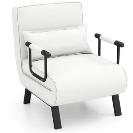 Costway Schlafcouch Baumwolle 2-Sitzer Weiß